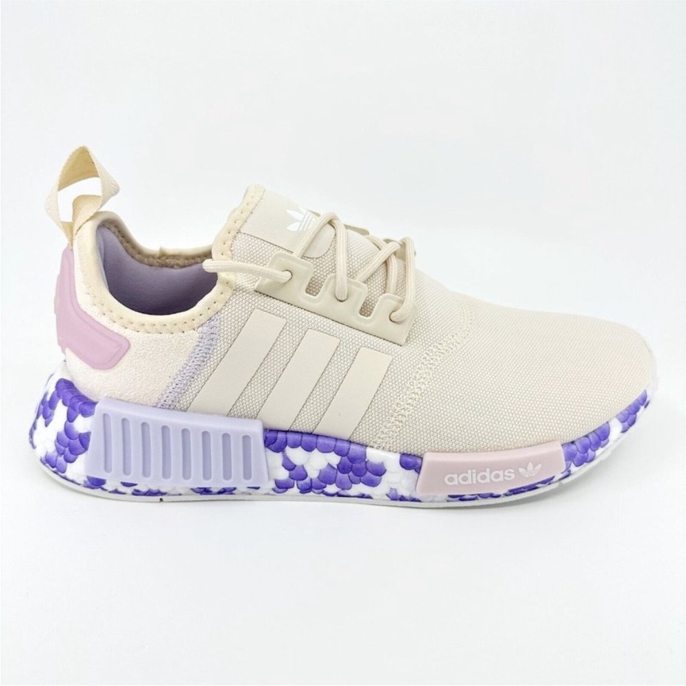 Adidas NMD R1 Beige and Lavender Sneakers